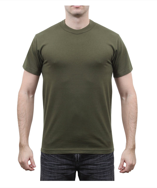Solid Colour Poly Cotton T-Shirt Olive - Cadetshop