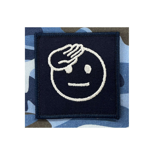 Novelty Emoji Insignia Patch White Blue - Cadetshop