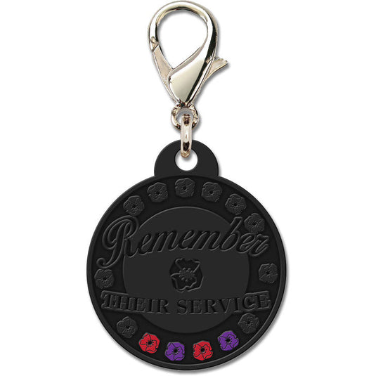 Remember Their Service Red & Purple Poppy Tag - Cadetshop