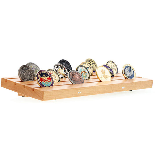 Solid Beech Challenge Coin Low-set Display Stand - Cadetshop