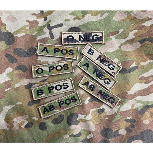Blood Group Patch with Velcro on AMC Fabric - Cadetshop