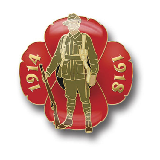 Great War Digger Poppy Badge on Card Lapel Pin - Cadetshop