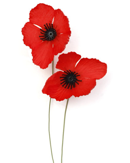 Donation Fabric Poppy w/Wire Stem - Cadetshop