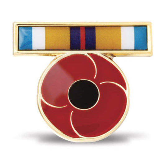 Afghanistan Ribbon Poppy Lapel Pin - Cadetshop