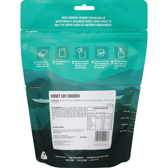 Back Country Freeze Dried Camp Rations Meal - Honey Soy Chicken - Cadetshop