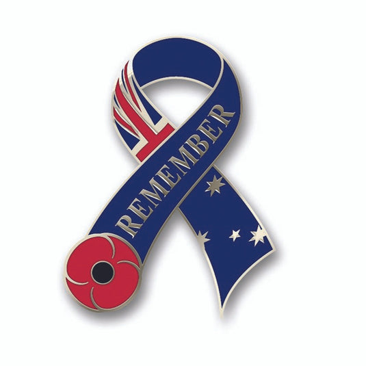 Flag Poppy Ribbon Badge with