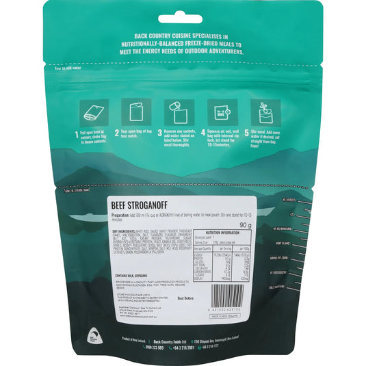 Back Country Freeze Dried Camp Rations Meal - Beef Stroganoff - Cadetshop