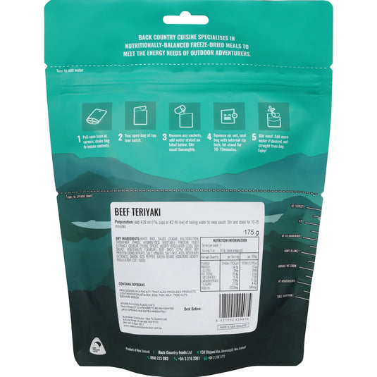 Back Country Freeze Dried Camp Rations Meal - Beef Teriyaki - Cadetshop