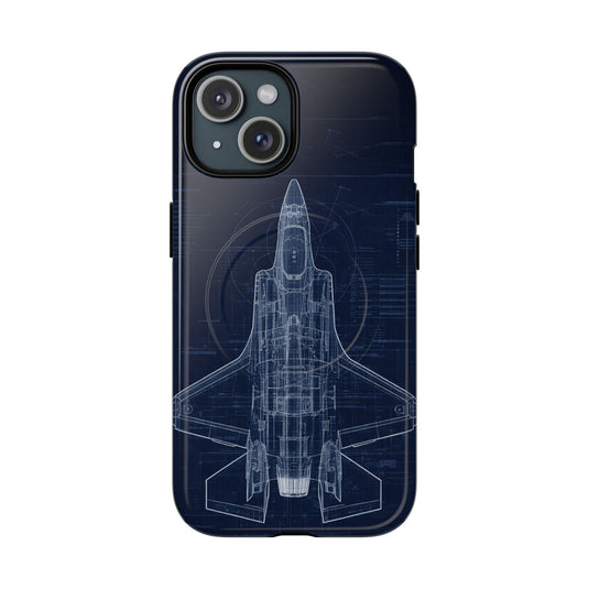 F-35 Blueprint Tech Drawing Phone Case Air Force Collection - Cadetshop