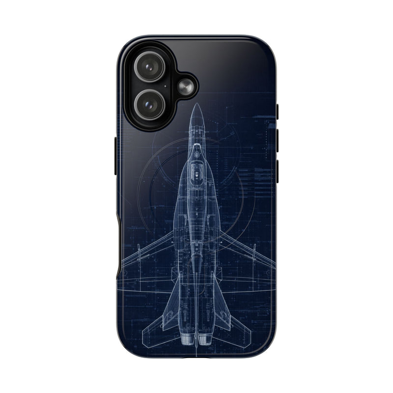 Load image into Gallery viewer, F/A-18 Blueprint Phone Case Air Force Collection - Cadetshop
