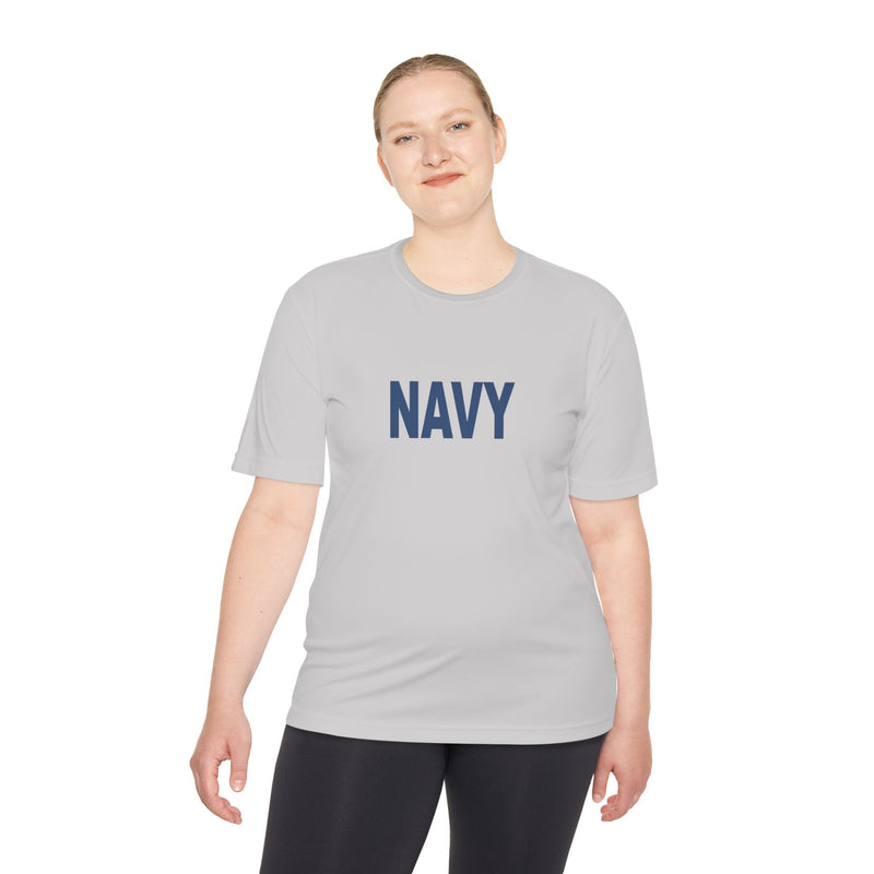Load image into Gallery viewer, Navy Sports Unisex Moisture Wicking Tee - Cadetshop
