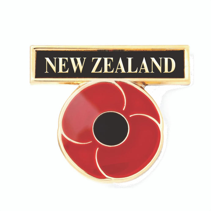 New Zealand Bar Poppy Badge