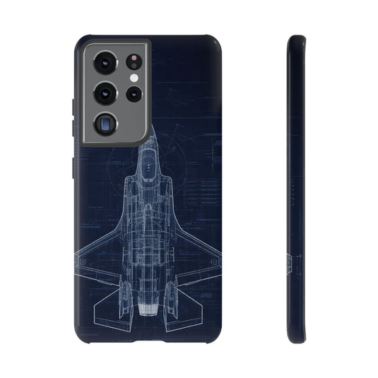 F-35 Blue Print Phone Case Air Force Collection Samsung - Cadetshop