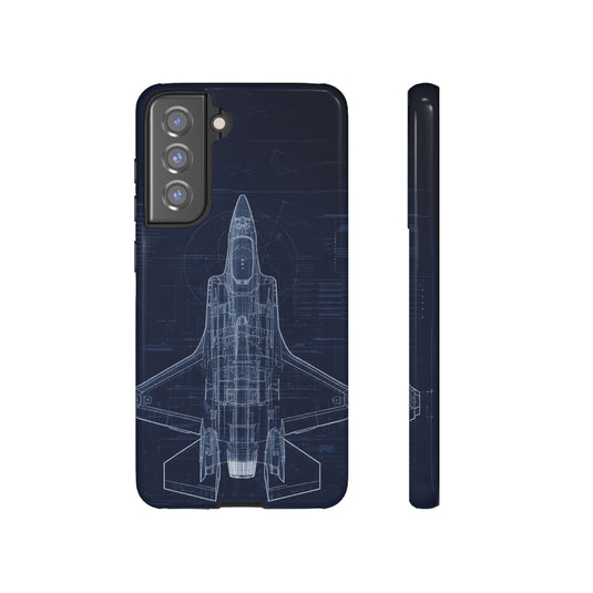 F-35 Blue Print Phone Case Air Force Collection Samsung - Cadetshop