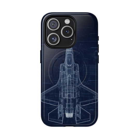 F-35 Blueprint Tech Drawing Phone Case Air Force Collection - Cadetshop