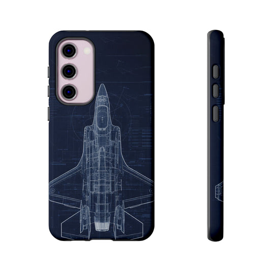 F-35 Blue Print Phone Case Air Force Collection Samsung - Cadetshop