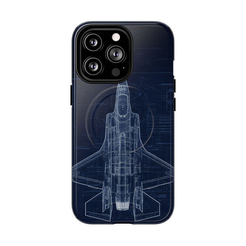 Load image into Gallery viewer, F-35 Blueprint Tech Drawing Phone Case Air Force Collection - Cadetshop

