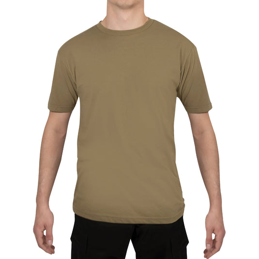 Athletic Fit Solid Colour T-Shirt Coyote Brown