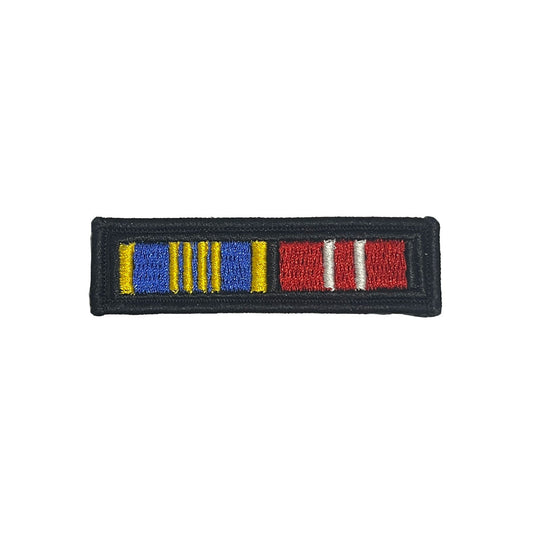 Embroidered Ribbon Bar Patch 2 Ribbon on PU Leather - Cadetshop