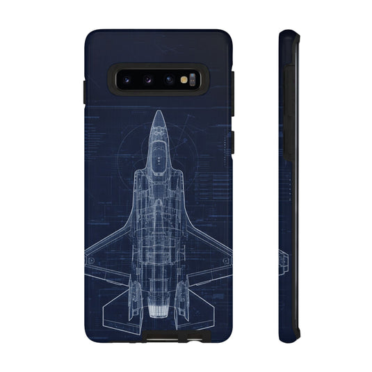 F-35 Blue Print Phone Case Air Force Collection Samsung - Cadetshop