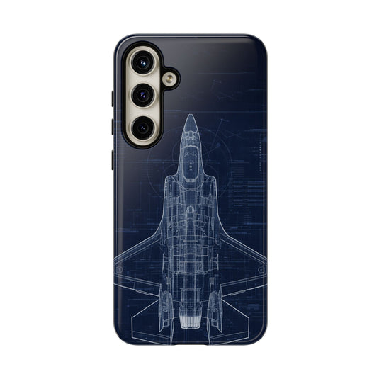 F-35 Blue Print Phone Case Air Force Collection Samsung - Cadetshop
