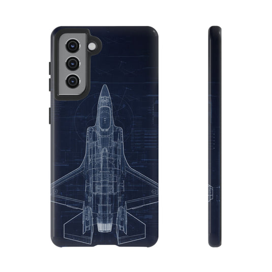 F-35 Blue Print Phone Case Air Force Collection Samsung - Cadetshop