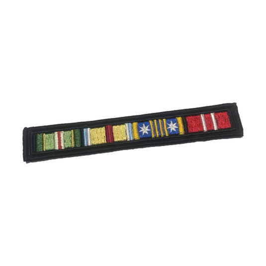 Embroidered Ribbon Bar Patch 2 Ribbon on PU Leather - Cadetshop