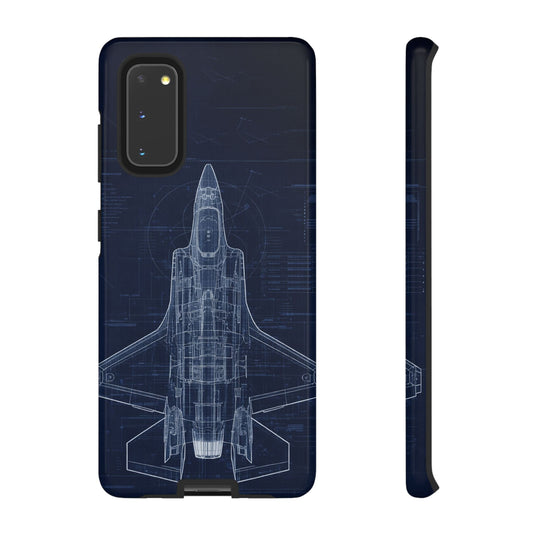 F-35 Blue Print Phone Case Air Force Collection Samsung - Cadetshop