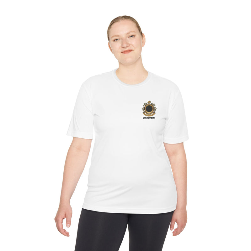 Load image into Gallery viewer, Sports Unisex Moisture Wicking Tee Custom Logo Crest
