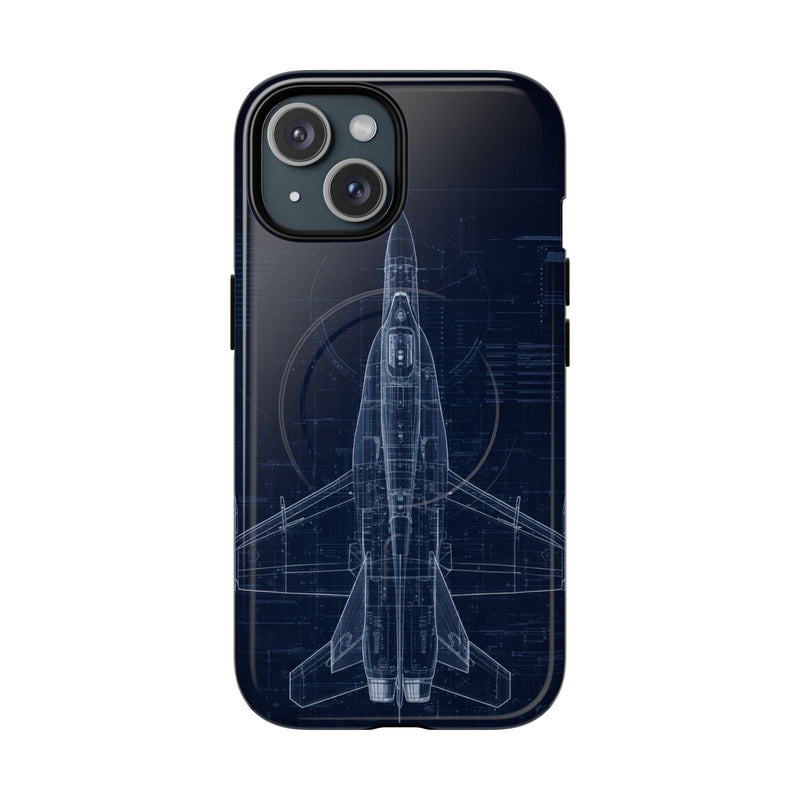 Load image into Gallery viewer, F/A-18 Blueprint Phone Case Air Force Collection - Cadetshop
