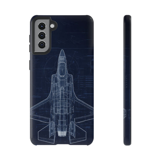 F-35 Blue Print Phone Case Air Force Collection Samsung - Cadetshop