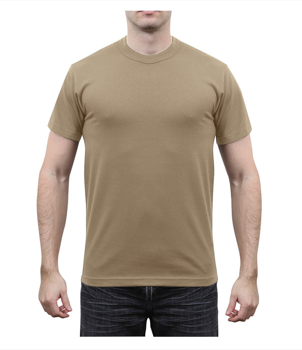 Solid Colour Poly Cotton T-Shirt Khaki - Cadetshop