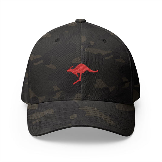 Embroidered Kangaroo Australian Military Flexfit Baseball Cap