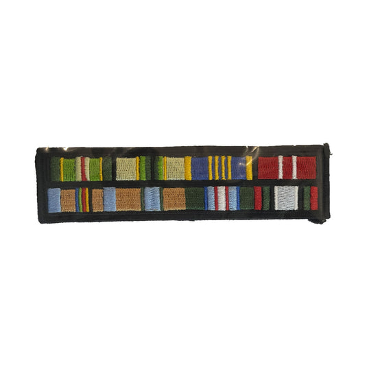 Embroidered Ribbon Bar Patch 5 Ribbon on Fabric
