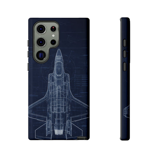 F-35 Blue Print Phone Case Air Force Collection Samsung - Cadetshop
