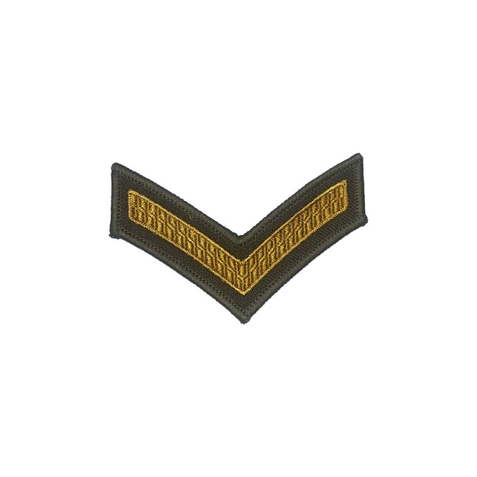 Army Chevron Rank Insignia 1 Stripe Gold on Khaki