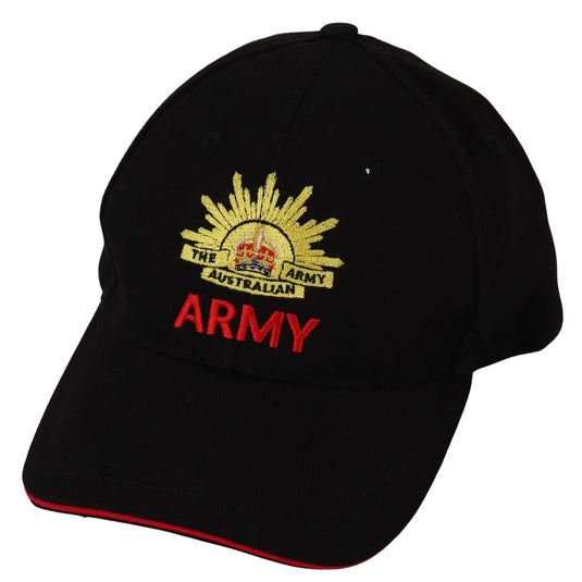 Army Cap Australia Black and Red Rising Sun CIIIR