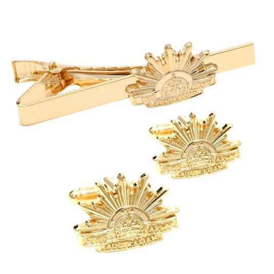 Australian Army Cuff Links and Tie Bar Set w Box CIIIR