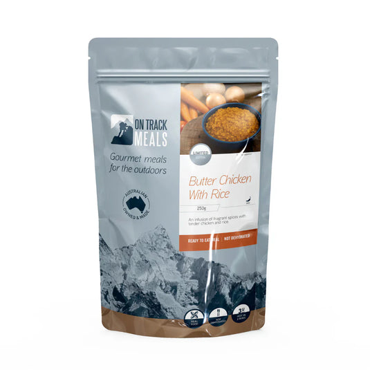 Rations Meal Ready to Eat Single Serve MRE On Track Meal - Butter Chicken with Rice