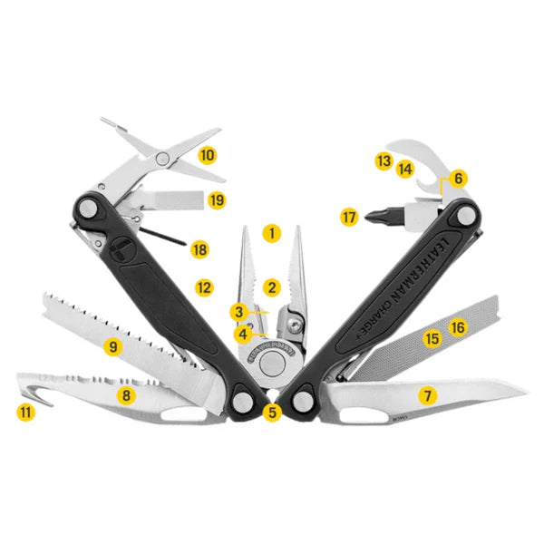 Load image into Gallery viewer, Leatherman Multi-Tool Charge+ Black and Stainless Steel 19 Tools
