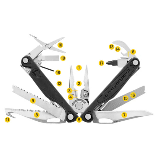 Leatherman Multi-Tool Charge+ Black and Stainless Steel 19 Tools