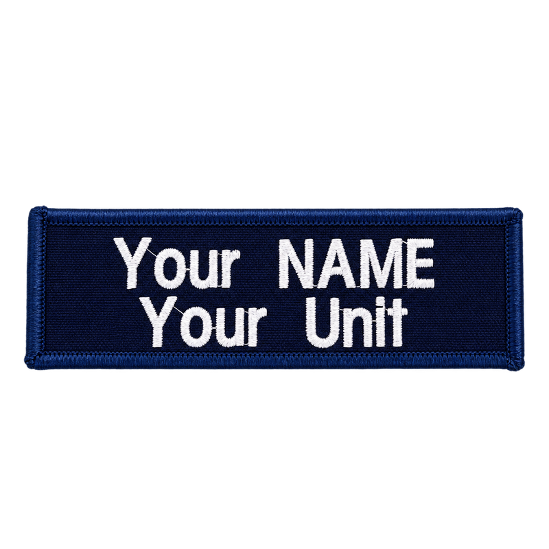 Load image into Gallery viewer, Custom Embroidered Police First Responder ILAV Style Name Tag 100 x 30 mm 2 Line
