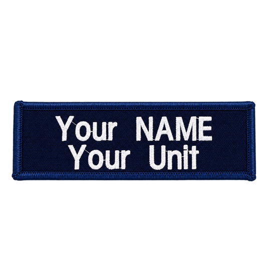 Custom Embroidered Police First Responder ILAV Style Name Tag 100 x 30 mm 2 Line Times Font
