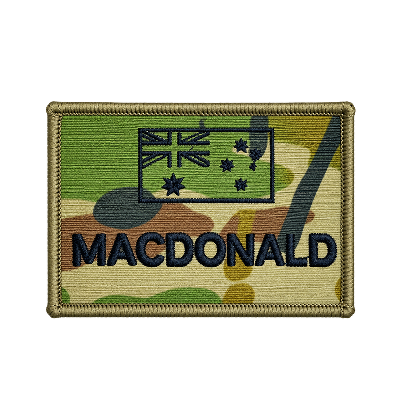 Load image into Gallery viewer, Custom Embroidered Personalised Name Patch Aus Flag AMCU - Cadetshop
