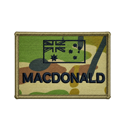Custom Embroidered Personalised Name Patch Aus Flag AMCU