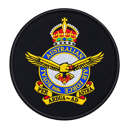 RAAF Crest Patch Embroidered Round Royal Australian Air Force