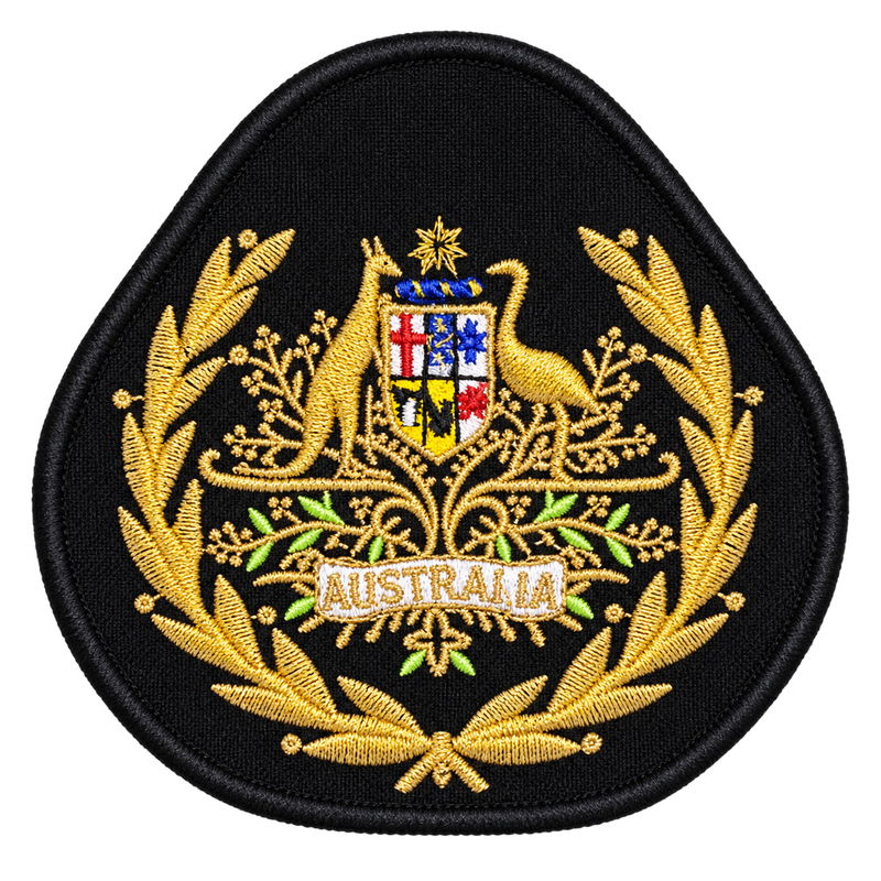 Load image into Gallery viewer, Australian Navy Australian Commonwealth Coat of Arms on Black Warrant Officer of the Navy - Cadetshop
