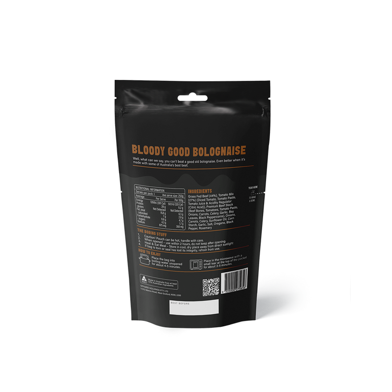 Load image into Gallery viewer, Rations Meal Ready to Eat Single Serve MRE Offgrid Bloody Good Bolognaise
