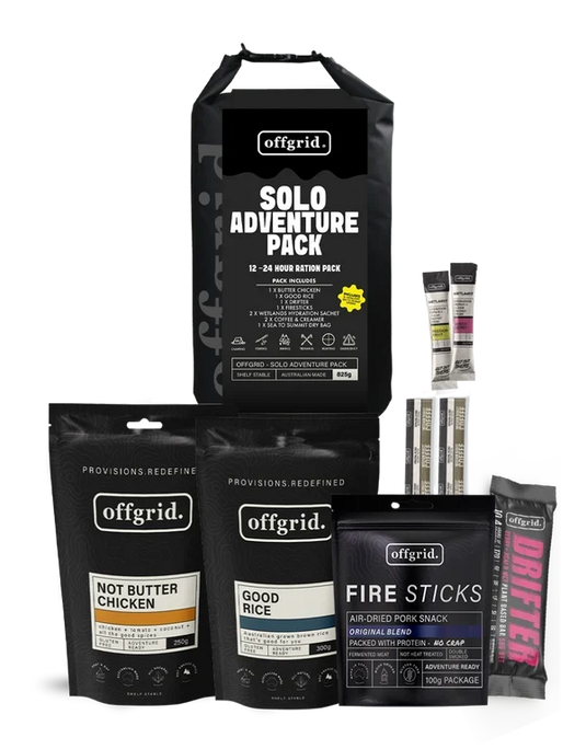 Rations Meal Ready to Eat Offgrid SOLO ADVENTURE PACK + SEA TO SUMMIT DRY BAG
