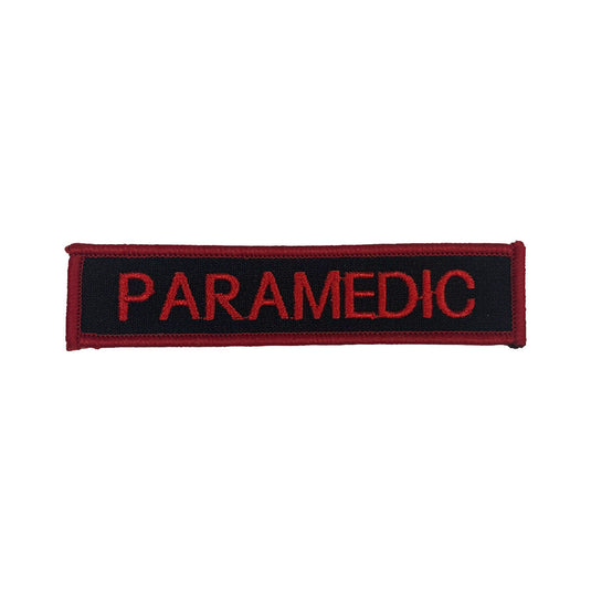 Paramedic Patch Red on Black Service Patch